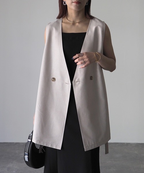 Riberry（リベリー）の「ダブルノーカラージレ/ベスト（ベスト・レディース・ブラック/ベージュ系・FREE）」の22枚目の写真