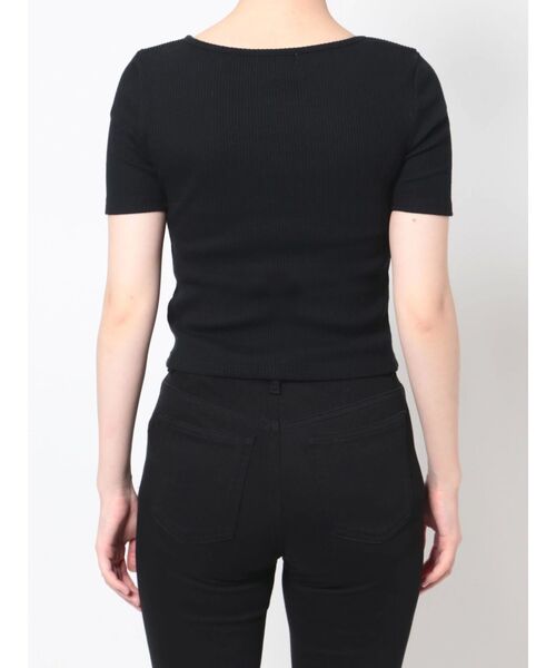 EVRIS（エヴリス）の「チェーンモチーフリブTOPS（Tシャツ/カットソー・レディース・ブラック/アイボリー・FREE）」の16枚目の写真