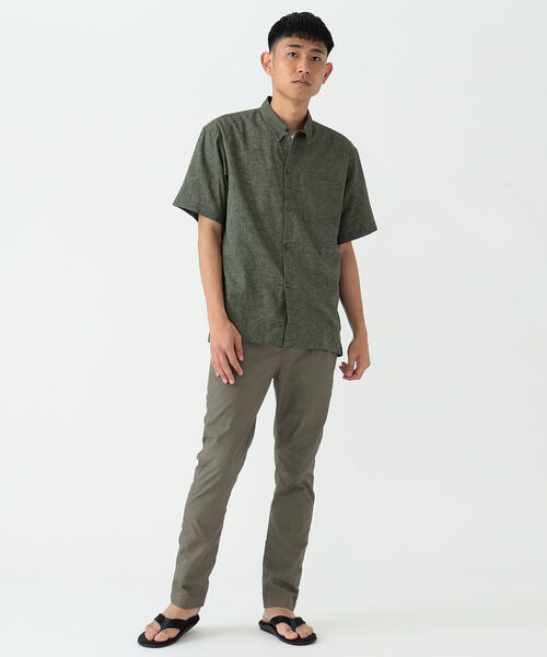 BEAMS（ビームス）の「BEAMS / リネンミックス ストレッチ テーパード パンツ（その他パンツ・メンズ・ネイビー/オリーブ・S/M/L/XL）」の3枚目の写真