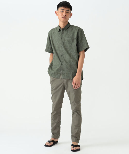 BEAMS（ビームス）の「BEAMS / リネンミックス ストレッチ テーパード パンツ（その他パンツ・メンズ・ネイビー/オリーブ・S/M/L/XL）」の4枚目の写真