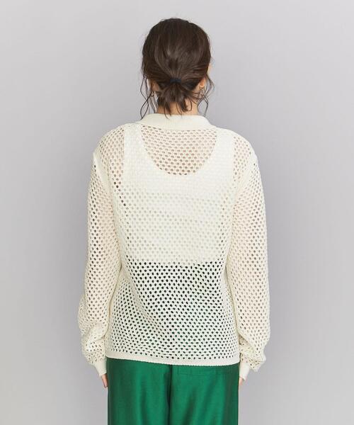 BEAUTY&YOUTH UNITED ARROWS(ビューティーアンドユースユナイテッドアローズ)の「コットン メッシュニット シャツカーディガン 2(カーディガン/ボレロ・レディース・ダークブラウン/オフホワイト/ケリー・FREE)」の8枚目の写真