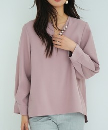 SAISON DE PAPILLON | パール付きキーネックブラウス(シャツ/ブラウス)