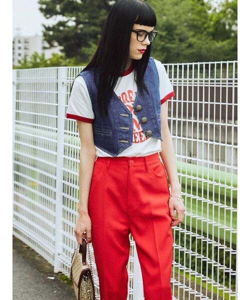 jouetie（ジュエティ）の「バタフライトリム Tシャツ（Tシャツ/カットソー・レディース・オフホワイト/ブラック/ブルー・MEDIUM）」の22枚目の写真