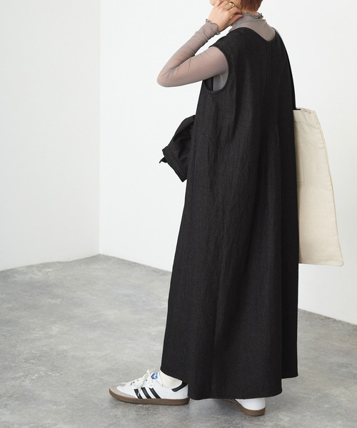 forksy.(フォルクシー)の「【forksy.】デニムマルチウェイアンサンブルワンピース/クロップド長袖ボリューム袖シャツ&ノースリーブワンピース(ワンピース・レディース・ブラック/ネイビー/オフホワイト・FREE)」の16枚目の写真