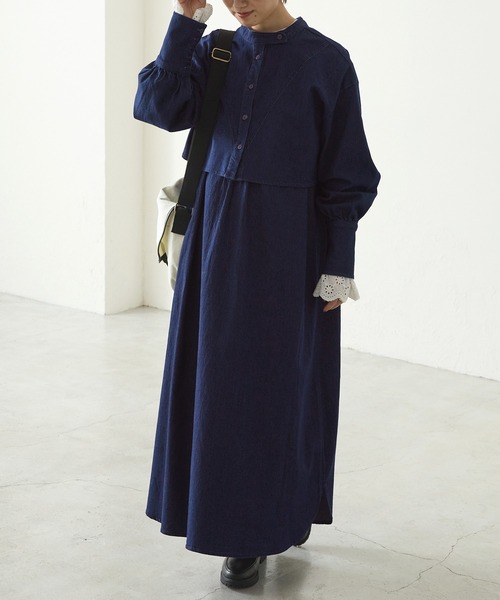 forksy.(フォルクシー)の「【forksy.】デニムマルチウェイアンサンブルワンピース/クロップド長袖ボリューム袖シャツ&ノースリーブワンピース(ワンピース・レディース・ブラック/ネイビー/オフホワイト・FREE)」の19枚目の写真