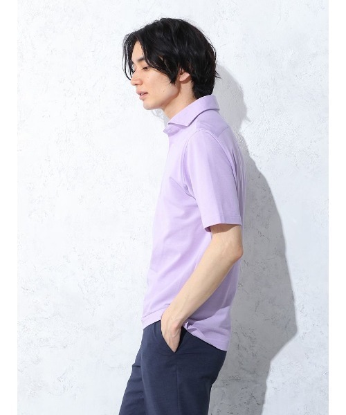 Perfect Suit FActory（パーフェクトスーツファクトリー）の「BIZポロシャツ　カッタウェイ　ラベンダー/ホワイト/サックス/ブルー/ネイビー（ポロシャツ・メンズ・ブルー/サックスブルー/ネイビー/パープル/ホワイト・S/M/L/LL）」の13枚目の写真