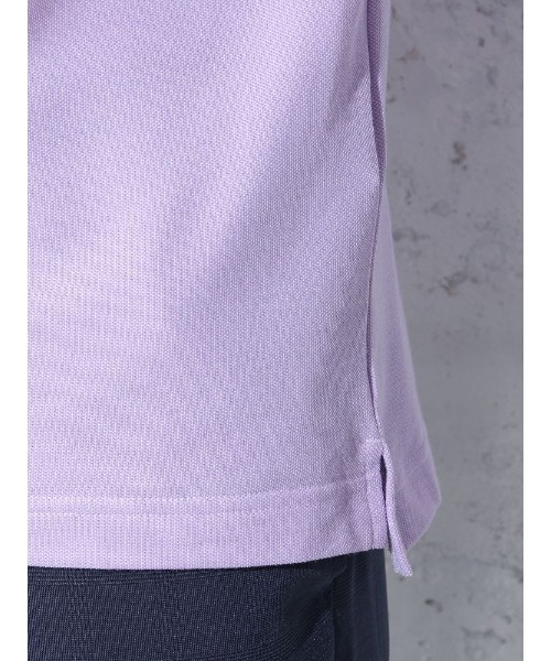Perfect Suit FActory（パーフェクトスーツファクトリー）の「BIZポロシャツ　カッタウェイ　ラベンダー/ホワイト/サックス/ブルー/ネイビー（ポロシャツ・メンズ・ブルー/サックスブルー/ネイビー/パープル/ホワイト・S/M/L/LL）」の16枚目の写真