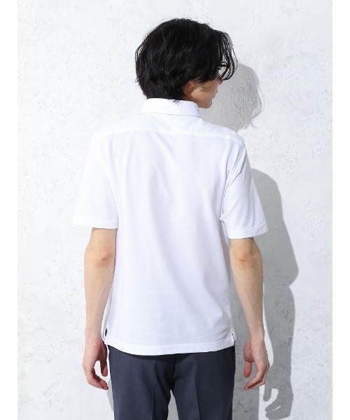 Perfect Suit FActory（パーフェクトスーツファクトリー）の「BIZポロシャツ　カッタウェイ　ラベンダー/ホワイト/サックス/ブルー/ネイビー（ポロシャツ・メンズ・ブルー/サックスブルー/ネイビー/パープル/ホワイト・S/M/L/LL）」の19枚目の写真