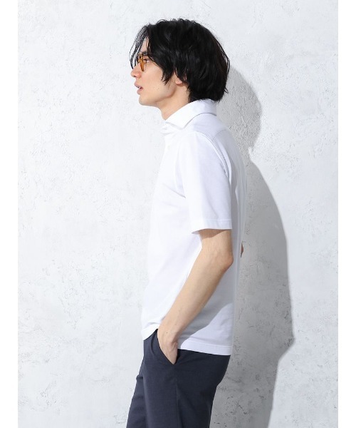 Perfect Suit FActory（パーフェクトスーツファクトリー）の「BIZポロシャツ　カッタウェイ　ラベンダー/ホワイト/サックス/ブルー/ネイビー（ポロシャツ・メンズ・ブルー/サックスブルー/ネイビー/パープル/ホワイト・S/M/L/LL）」の20枚目の写真