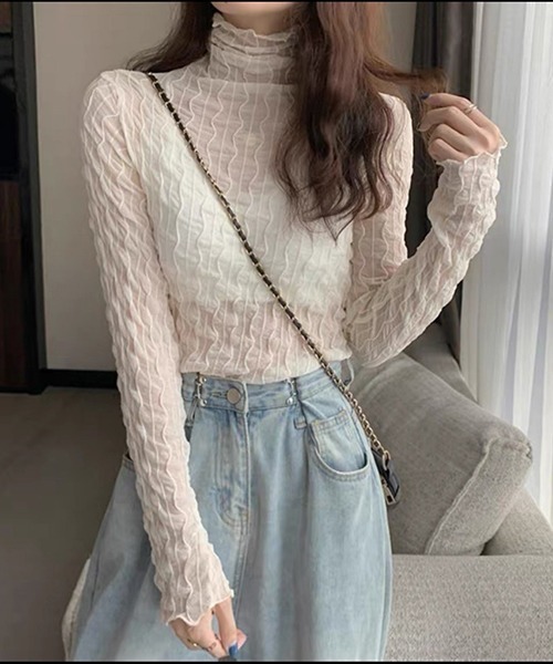 Chaco closet（チャコ クローゼット）の「ウエーブラインシアスシアープルオーバー（Tシャツ/カットソー・レディース・ホワイト/ブラック/グレー/アイボリー・FREE）」の18枚目の写真