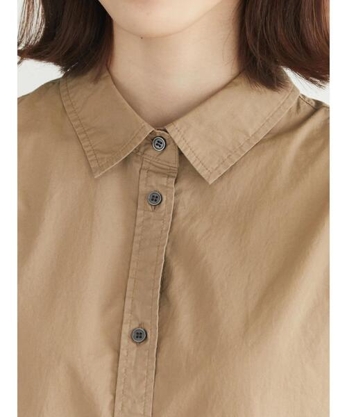 Green　Parks（グリーンパークス）の「高密度 衿付きシャツ（シャツ/ブラウス・レディース・サックスブルー/キャメル/オフホワイト・FREE）」の10枚目の写真