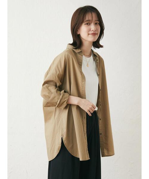 Green　Parks（グリーンパークス）の「高密度 衿付きシャツ（シャツ/ブラウス・レディース・サックスブルー/キャメル/オフホワイト・FREE）」の21枚目の写真