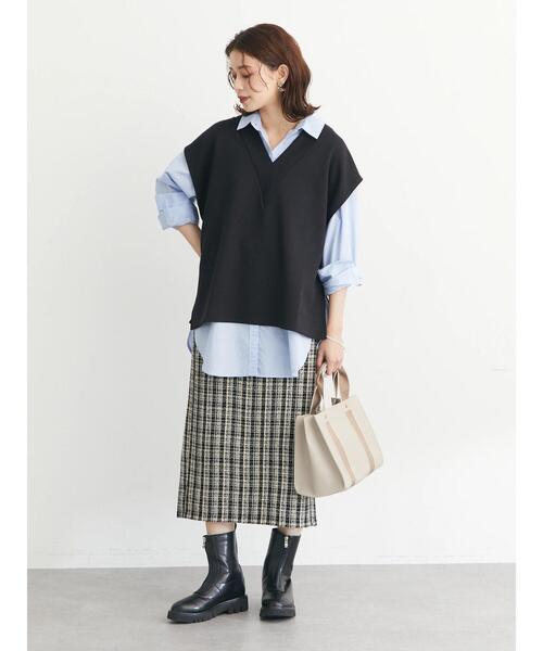 Green　Parks（グリーンパークス）の「高密度 衿付きシャツ（シャツ/ブラウス・レディース・サックスブルー/キャメル/オフホワイト・FREE）」の17枚目の写真