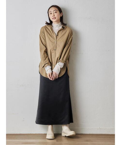 Green　Parks（グリーンパークス）の「高密度 衿付きシャツ（シャツ/ブラウス・レディース・サックスブルー/キャメル/オフホワイト・FREE）」の8枚目の写真