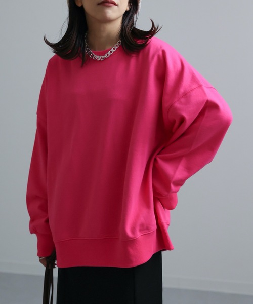 ap retro（アプレトロ）の「2022/新作 カラーオーバーサイズスウェットプルオーバー（スウェット・レディース・ブラック/ピンク/グリーン/ライトグリーン・FREE）」の4枚目の写真