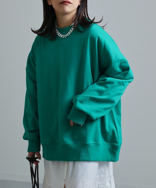 ap retro（アプレトロ）の「2022/新作 カラーオーバーサイズスウェットプルオーバー（スウェット・レディース・ブラック/ピンク/グリーン/ライトグリーン・FREE）」の2枚目の写真