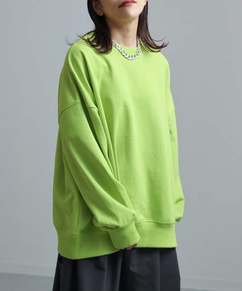 ap retro（アプレトロ）の「2022/新作 カラーオーバーサイズスウェットプルオーバー（スウェット・レディース・ブラック/ピンク/グリーン/ライトグリーン・FREE）」の3枚目の写真