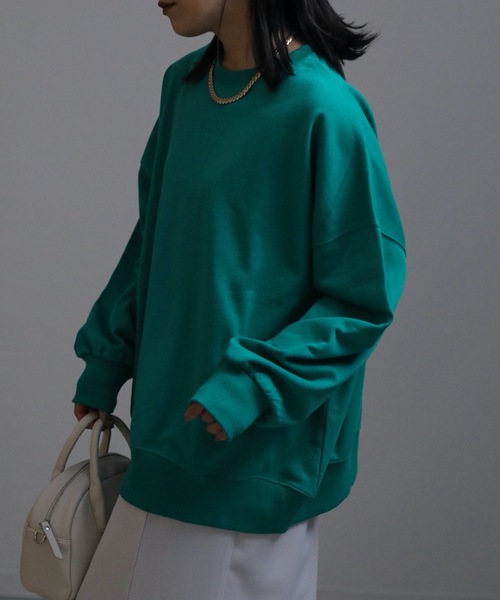 ap retro（アプレトロ）の「2022/新作 カラーオーバーサイズスウェットプルオーバー（スウェット・レディース・ブラック/ピンク/グリーン/ライトグリーン・FREE）」の6枚目の写真