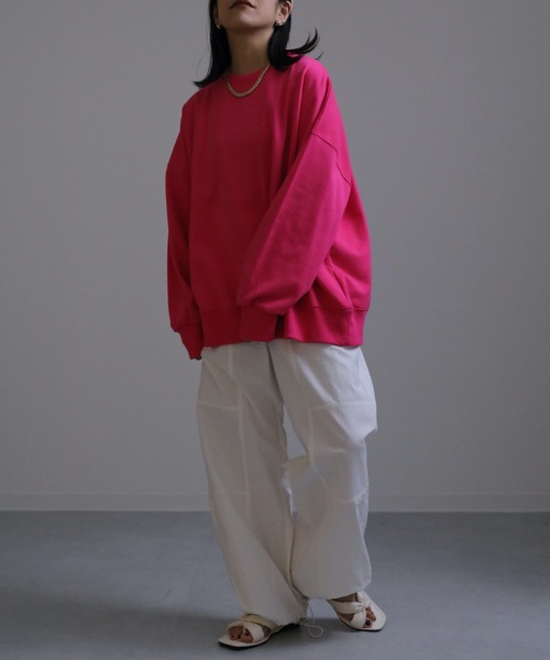 ap retro（アプレトロ）の「2022/新作 カラーオーバーサイズスウェットプルオーバー（スウェット・レディース・ブラック/ピンク/グリーン/ライトグリーン・FREE）」の15枚目の写真