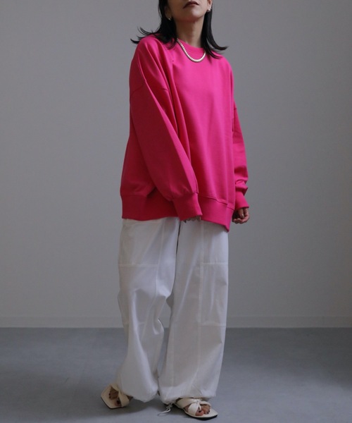 ap retro（アプレトロ）の「2022/新作 カラーオーバーサイズスウェットプルオーバー（スウェット・レディース・ブラック/ピンク/グリーン/ライトグリーン・FREE）」の21枚目の写真