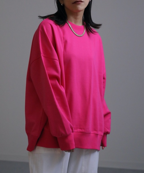 ap retro（アプレトロ）の「2022/新作 カラーオーバーサイズスウェットプルオーバー（スウェット・レディース・ブラック/ピンク/グリーン/ライトグリーン・FREE）」の8枚目の写真