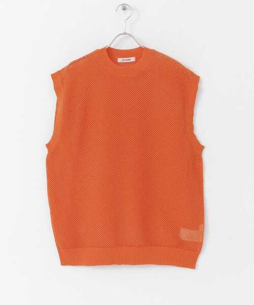 HEYUMM(ヘユム)の「カラフルメッシュニットベスト(ニット/セーター・メンズ・ブラック/オレンジ/ブルー・ONE)」の6枚目の写真