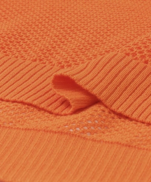 HEYUMM(ヘユム)の「カラフルメッシュニットベスト(ニット/セーター・メンズ・ブラック/オレンジ/ブルー・ONE)」の8枚目の写真