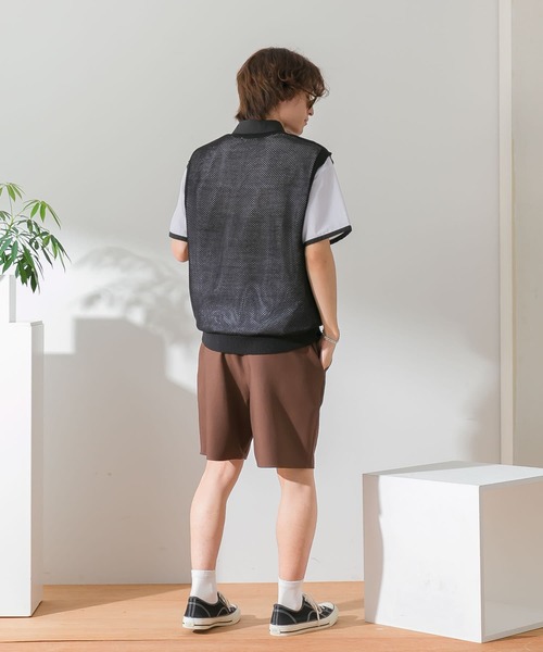 HEYUMM(ヘユム)の「カラフルメッシュニットベスト(ニット/セーター・メンズ・ブラック/オレンジ/ブルー・ONE)」の17枚目の写真