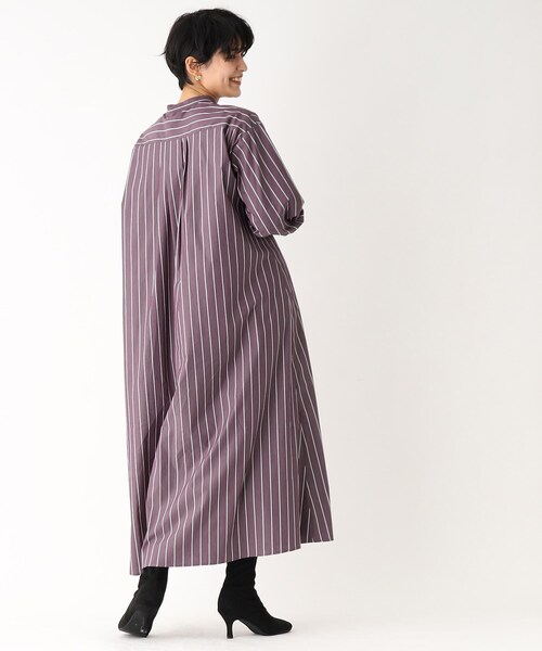 OPAQUE.CLIP(オペークドットクリップ)の「◆ストレッチタイプライター シャツワンピース(ワンピース・レディース・パープル系2/ブルー系7/ダークグリーン系2・36/40/38)」の10枚目の写真