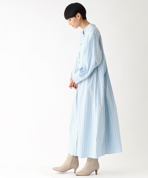 OPAQUE.CLIP(オペークドットクリップ)の「◆ストレッチタイプライター シャツワンピース(ワンピース・レディース・パープル系2/ブルー系7/ダークグリーン系2・36/40/38)」の12枚目の写真