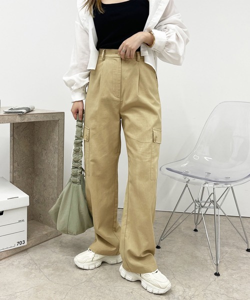 apres jour(アプレジュール)の「ハイウエストミリタリーパンツ【ZOZOTOWN限定アイテム】(その他パンツ・レディース・ピンク/ベージュ/カーキ・フリー/X-LARGE)」の5枚目の写真