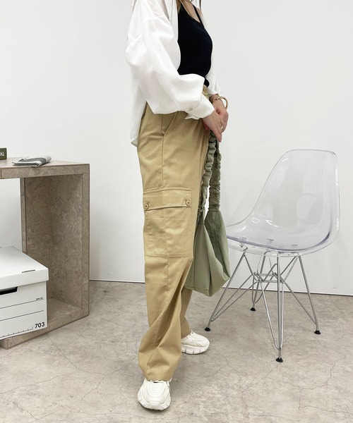 apres jour(アプレジュール)の「ハイウエストミリタリーパンツ【ZOZOTOWN限定アイテム】(その他パンツ・レディース・ピンク/ベージュ/カーキ・フリー/X-LARGE)」の6枚目の写真