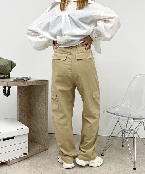 apres jour(アプレジュール)の「ハイウエストミリタリーパンツ【ZOZOTOWN限定アイテム】(その他パンツ・レディース・ピンク/ベージュ/カーキ・フリー/X-LARGE)」の7枚目の写真