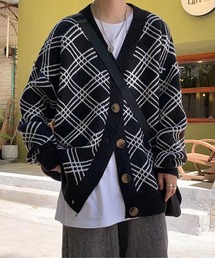 anown | チェック柄オーバーサイズニットカーディガン(カーディガン/ボレロ)