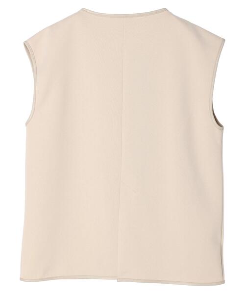 Green　Parks（グリーンパークス）の「合皮パイピングベスト*（ベスト・レディース・ベージュ/ブラック・FREE）」の13枚目の写真