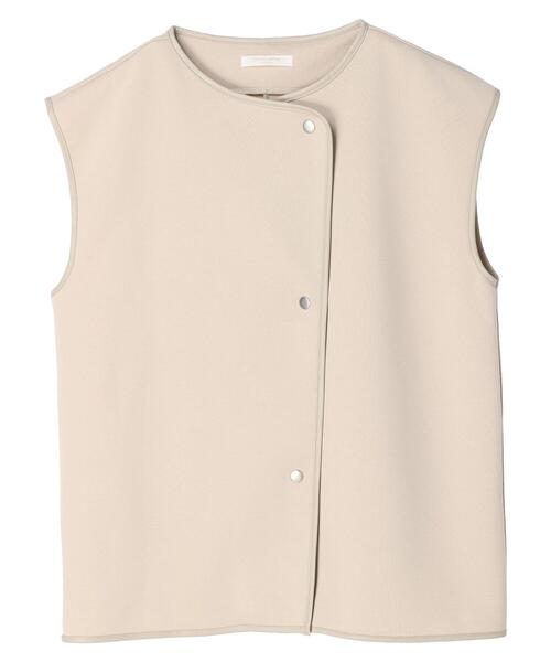 Green　Parks（グリーンパークス）の「合皮パイピングベスト*（ベスト・レディース・ベージュ/ブラック・FREE）」の22枚目の写真