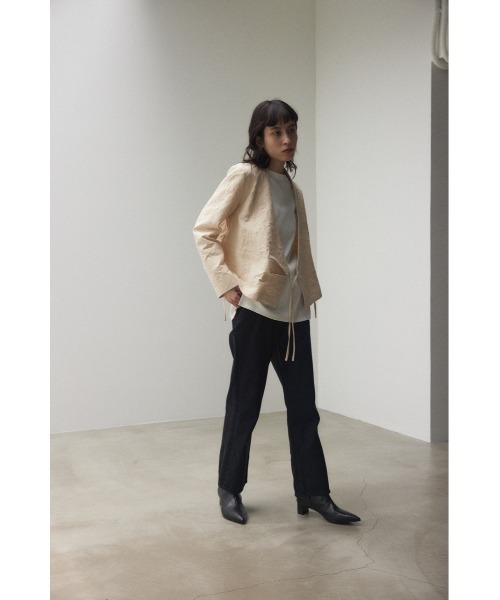 BLACK BY MOUSSY(ブラックバイマウジー)の「cashe-couer jacket(カシュクールジャケット)(その他アウター・レディース・オフホワイト/ブラック・2/1)」の22枚目の写真
