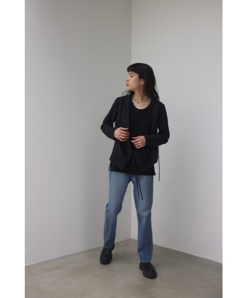 BLACK BY MOUSSY(ブラックバイマウジー)の「cashe-couer jacket(カシュクールジャケット)(その他アウター・レディース・オフホワイト/ブラック・2/1)」の6枚目の写真