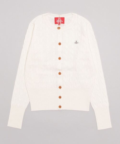 Vivienne Westwood（ヴィヴィアンウエストウッド）の「ｳｰﾚﾝｹｰﾌﾞﾙｸﾙｰﾈｯｸｶｰﾃﾞｨｶﾞﾝ（カーディガン/ボレロ・レディース・ブラック/オフホワイト/ベージュ/ラベンダー・MEDIUM/LARGE/SMALL）」の2枚目の写真