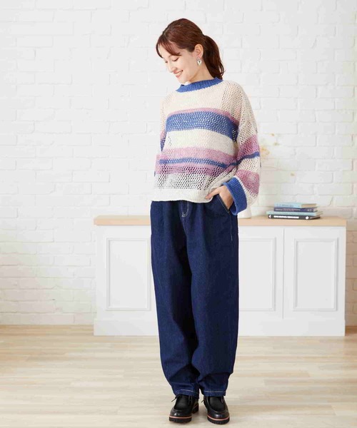 acro(アクロ)の「ハイウエストタックワイドバルーンデニムパンツ/AC2706(デニムパンツ・レディース・ライトブルー/ブルー・S/M)」の7枚目の写真