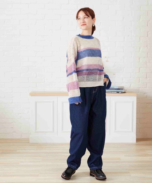 acro(アクロ)の「ハイウエストタックワイドバルーンデニムパンツ/AC2706(デニムパンツ・レディース・ライトブルー/ブルー・S/M)」の20枚目の写真