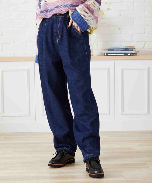 acro(アクロ)の「ハイウエストタックワイドバルーンデニムパンツ/AC2706(デニムパンツ・レディース・ライトブルー/ブルー・S/M)」の14枚目の写真