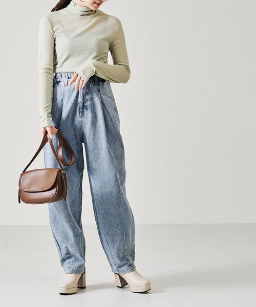 acro(アクロ)の「ハイウエストタックワイドバルーンデニムパンツ/AC2706(デニムパンツ・レディース・ライトブルー/ブルー・S/M)」の21枚目の写真