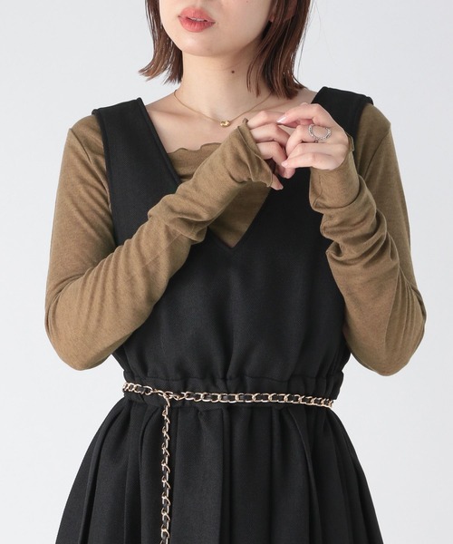 Heather（ヘザー）の「スクエアシアーインナー　172649（Tシャツ/カットソー・レディース・ピンク/チャコールグレー/ブラウン・FREE）」の3枚目の写真