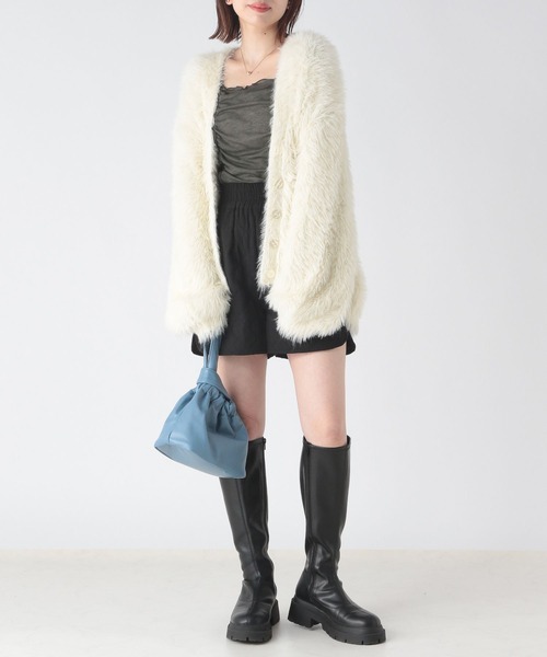 Heather（ヘザー）の「スクエアシアーインナー　172649（Tシャツ/カットソー・レディース・ピンク/チャコールグレー/ブラウン・FREE）」の5枚目の写真