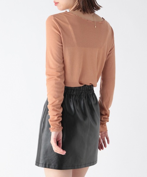 Heather（ヘザー）の「スクエアシアーインナー　172649（Tシャツ/カットソー・レディース・ピンク/チャコールグレー/ブラウン・FREE）」の15枚目の写真