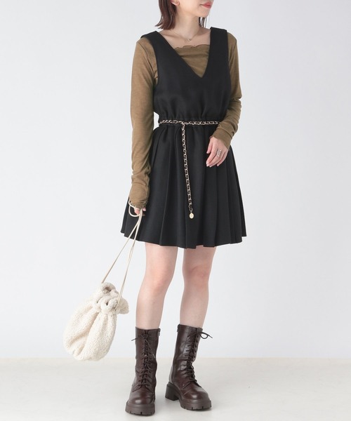 Heather（ヘザー）の「スクエアシアーインナー　172649（Tシャツ/カットソー・レディース・ピンク/チャコールグレー/ブラウン・FREE）」の16枚目の写真