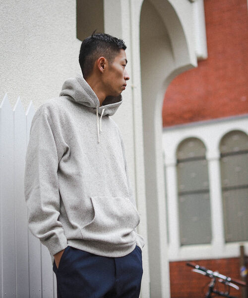 BEAMS（ビームス）の「BEAMS / ワッフルフリース フーディー（スウェット・メンズ・ナチュラル/ブラック・M/XL/L/S）」の7枚目の写真