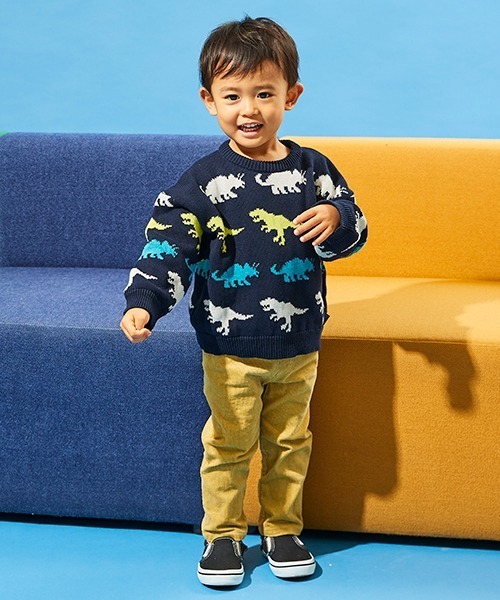 kladskap（クレードスコープ）の「恐竜柄セーター（ニット/セーター・キッズ・ネイビー・M/L/S）」の8枚目の写真