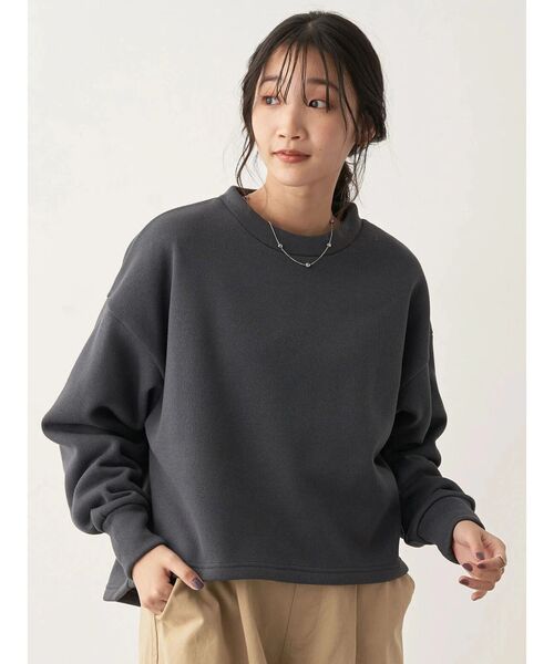 CRAFT STANDARD BOUTIQUE(クラフトスタンダードブティック)の「ニットフリースプルオーバー(ニット/セーター・レディース・ブラック/グレイッシュベージュ/アイボリー/チャコールグレー・FREE)」の7枚目の写真